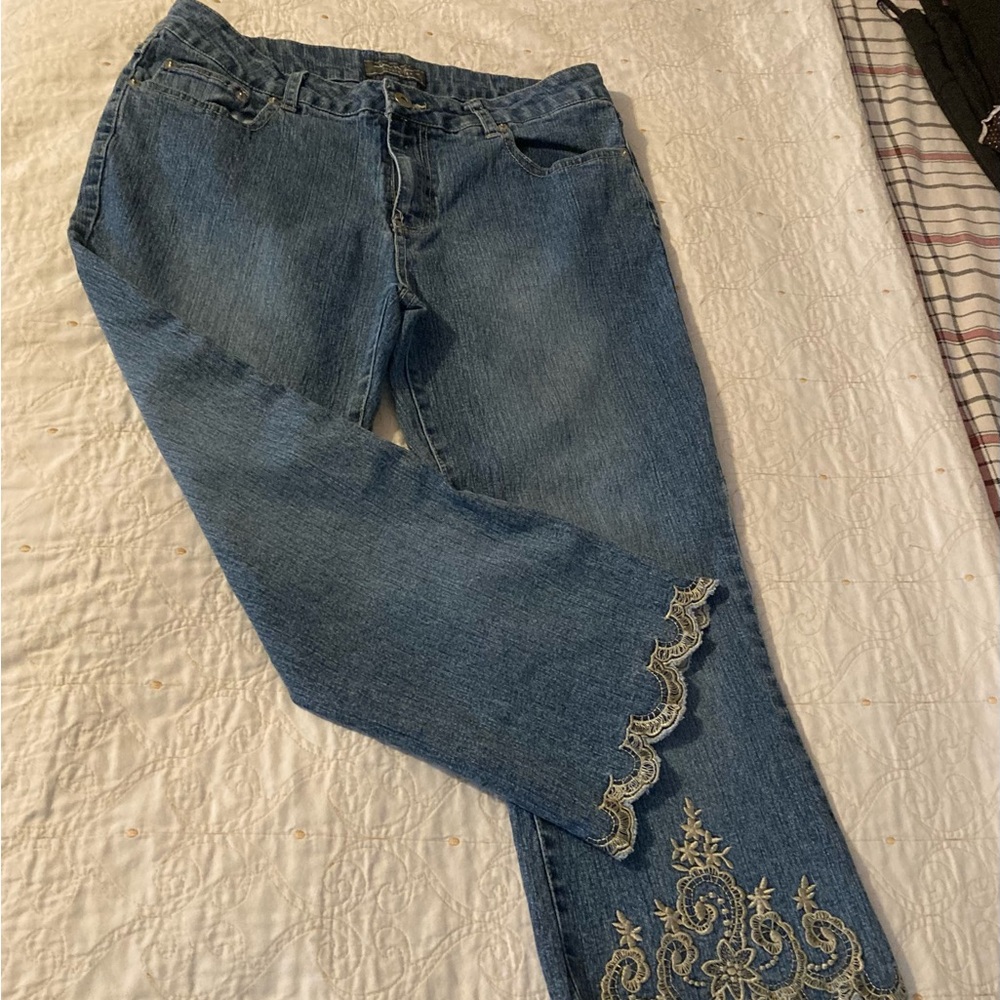 Vintage Embroidered  Jeans - Picture 2 of 5
